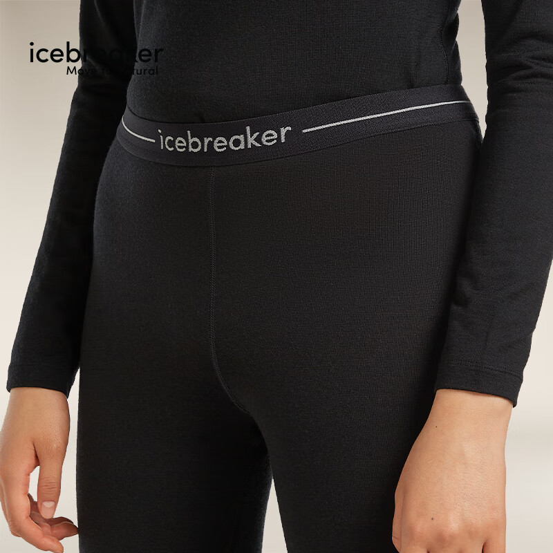 icebreaker【单依纯同款】100%美利奴羊毛女200Oasis户外徒步运动速干T恤 纯黑-裤子 M