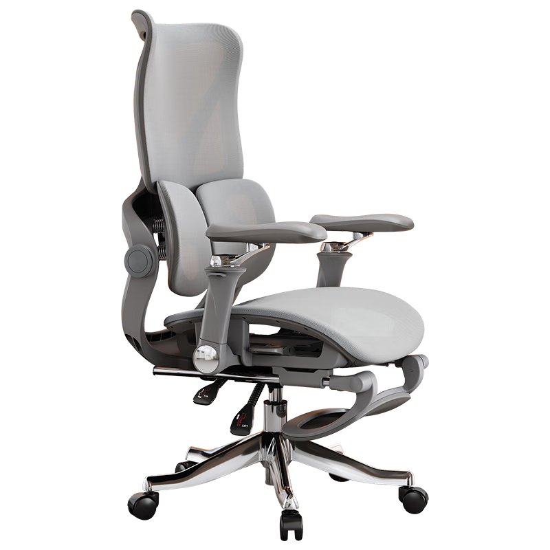 椅品匯人體工學(xué)椅子電腦椅辦公電競(jìng)學(xué)習(xí)椅老板椅人工力學(xué)座椅久坐 9D機(jī)械扶手-暮云灰-四級(jí)桿-無擱腳-鋁腳
