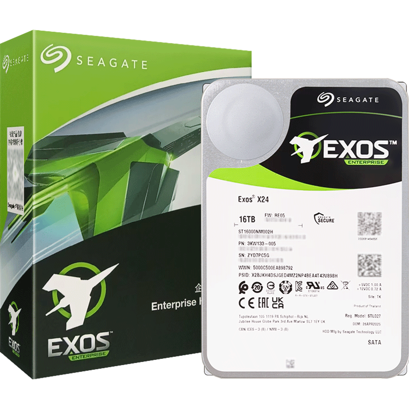 ϣݣSEAGATEҵӲ 16TB 512MB 7200ת CMRֱ SATA ϣExos X24ϵ Ӳ ST16000NM002H