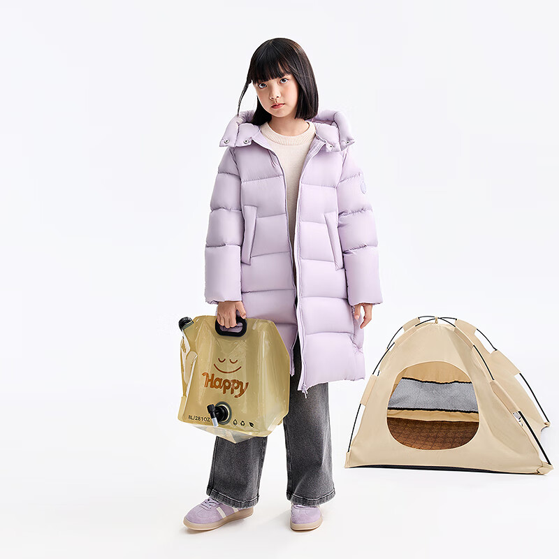 安奈儿（Annil）童装男女童加长款羽绒服2025冬新款 迷迭紫 170