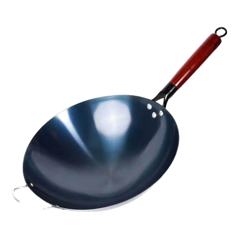 传统铁锅熟铁铁锅同款铁锅 手工铁锅炒锅家用不粘锅炒菜锅实木柄 【已开锅无盖】1-2人有耳 30cm