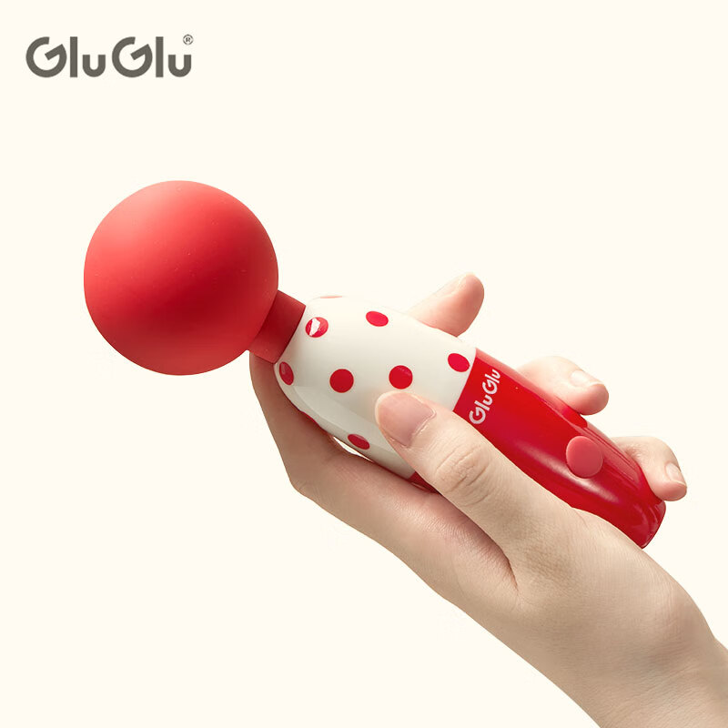 GLUGLU嗨嗨震动棒av棒女性专用成人玩具自慰器女用阴蒂高潮调情趣用品 【全新升级】波点红遥控器版+润滑礼包+绑腿带