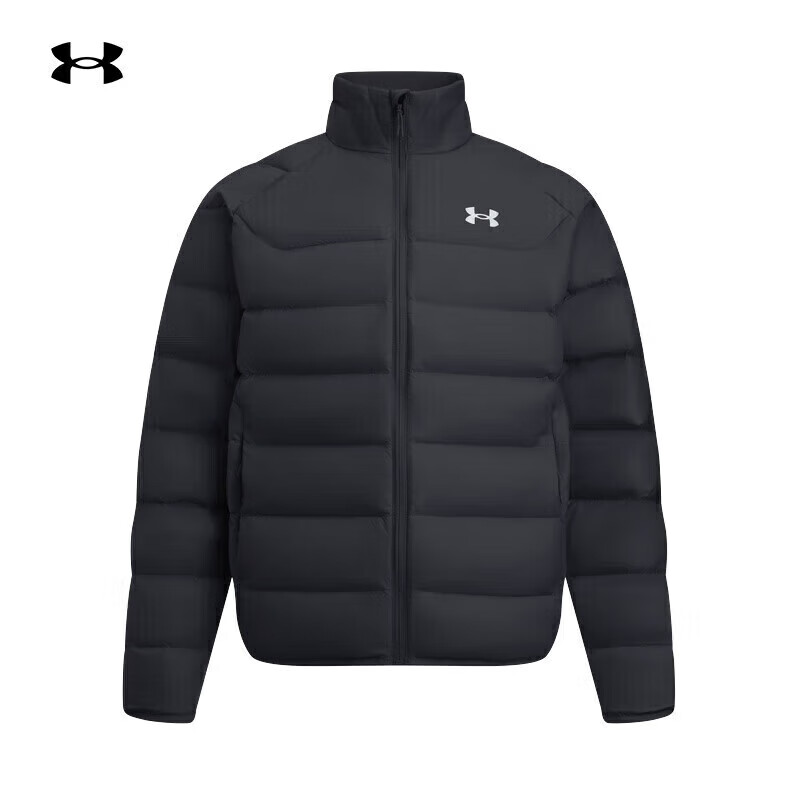 安德玛（UNDERARMOUR）秋冬Core男子轻质运动休闲短款鸭绒羽绒服6010876 黑色001 2XL