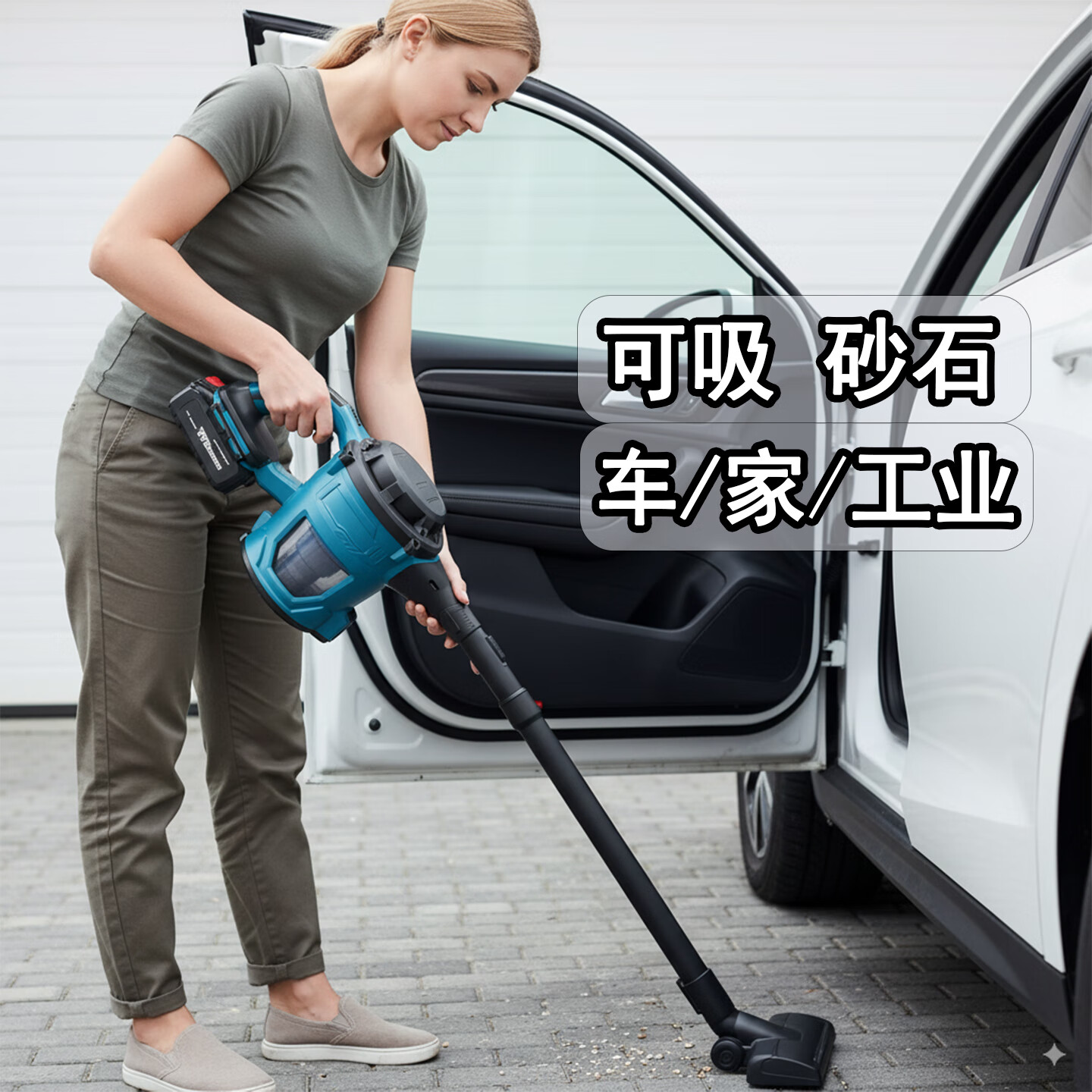 MOTOFEEL车载家用吸尘器充电大吸力强劲车载手持锂电大功率工业无刷家用吸尘宠物狗毛地毯车家两用吸尘机 壶状吸尘器（2电池）