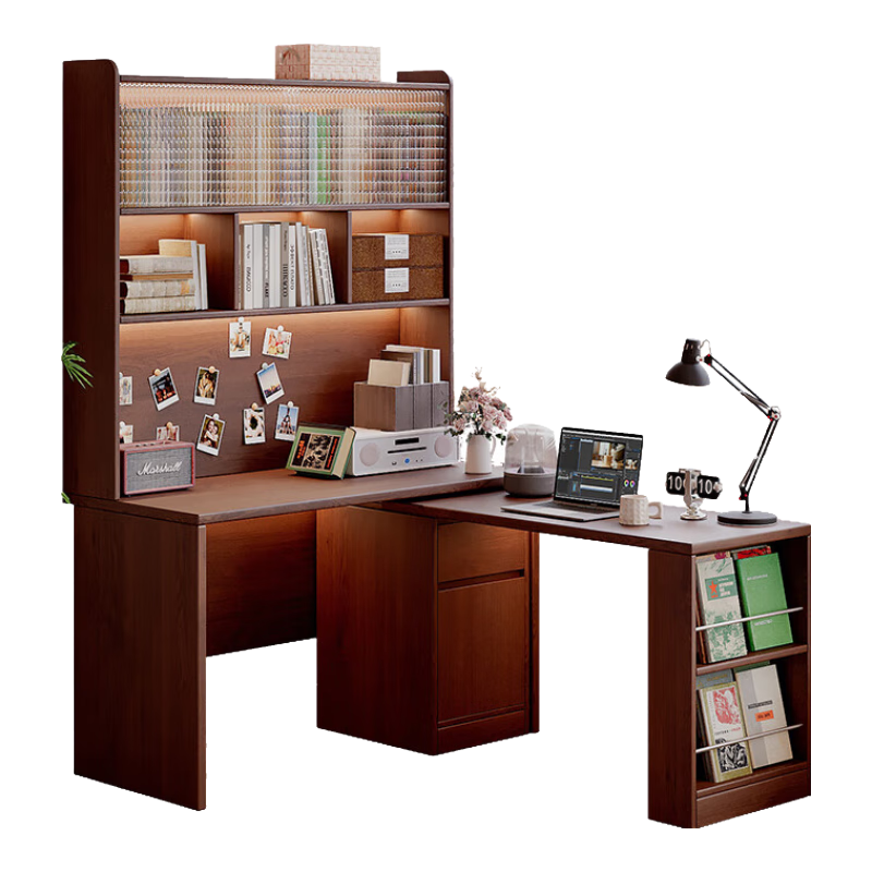 顧家家居書(shū)桌書(shū)柜書(shū)架一體組合家用書(shū)房辦公桌電腦桌家用桌學(xué)生寫(xiě)字學(xué)習(xí)桌 【隨心組合書(shū)桌款】胡桃色120cm