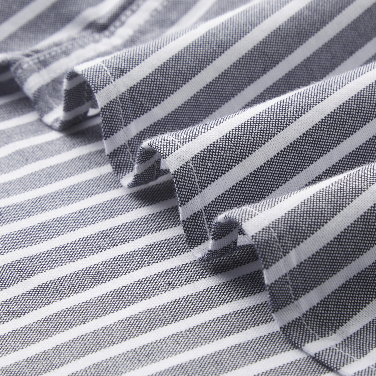 杉杉(FIRS)【100%棉】色织条纹衬衣男小标长袖衬衫男春秋宽松长袖衬衫男 海岩灰 41 180/96A(41)