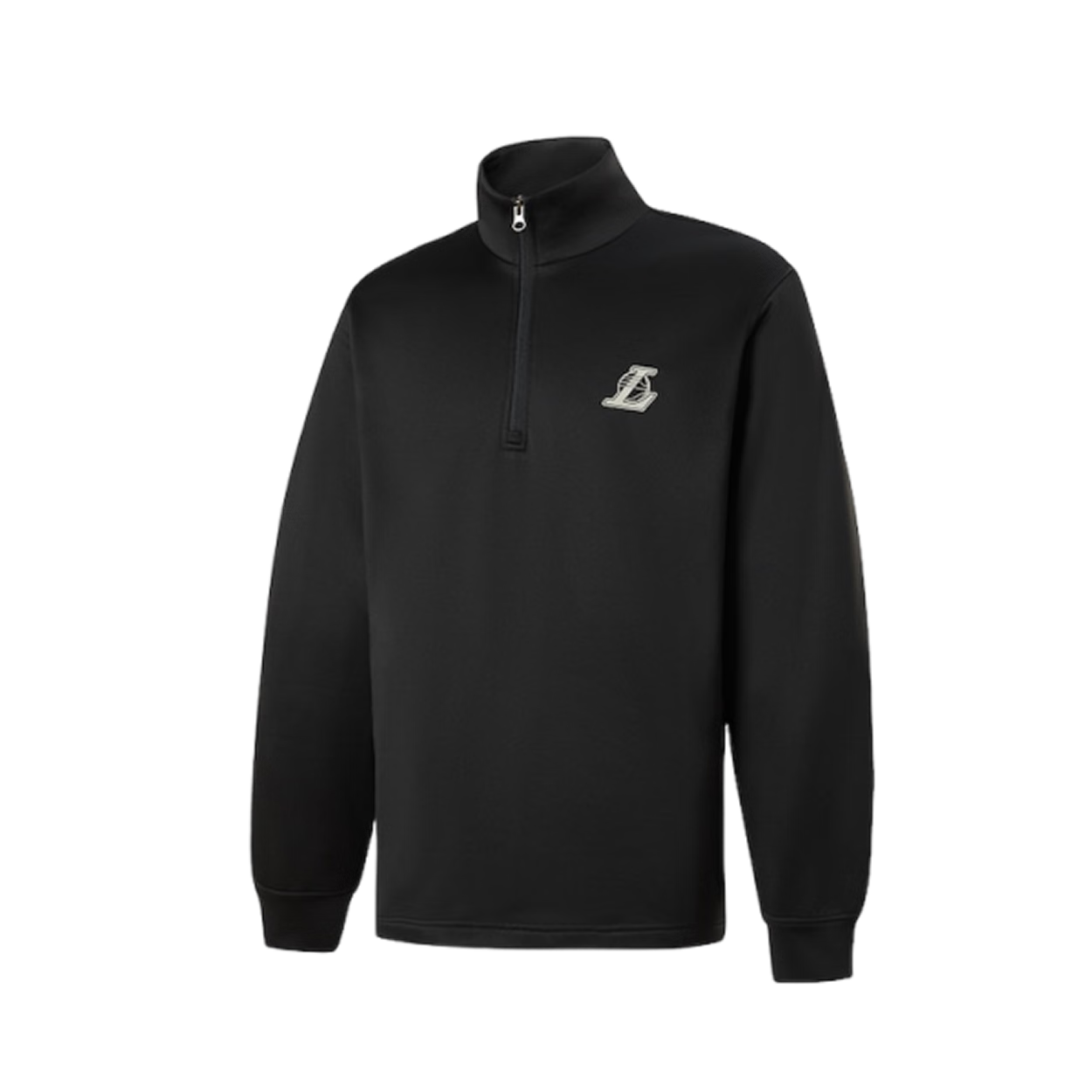 NBA官方勇士/湖人/联盟半拉链修身长袖T恤 洛杉矶湖人/黑色 L