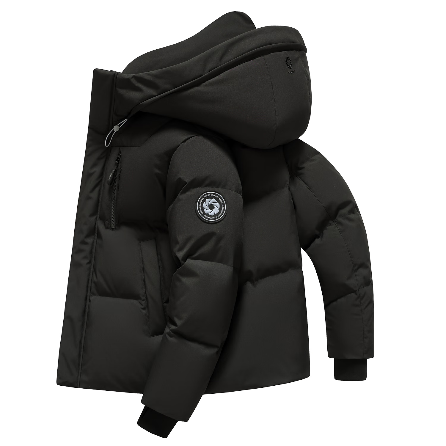 鸭鸭王一博明星同款男士羽绒服短款连帽2025冬季青年休闲加厚圣诞外套