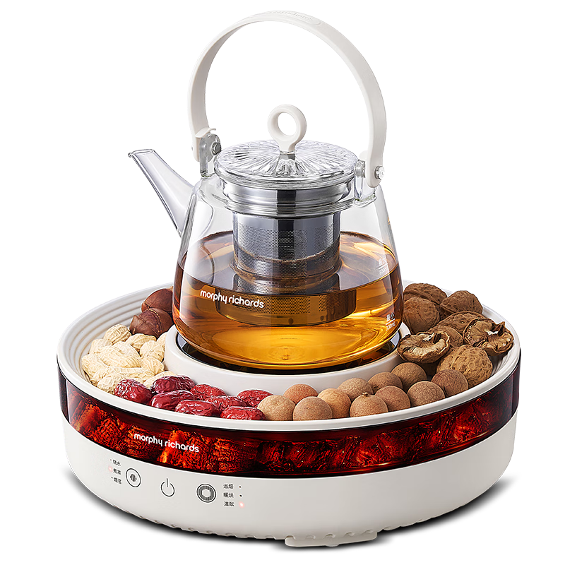 摩飛電器(Morphyrichards)圍爐煮茶套裝電陶爐仿真炭火煮茶器具燒水爐煮茶爐電茶爐罐罐全玻璃恒溫養(yǎng)生壺電熱水壺MR6096 深空灰