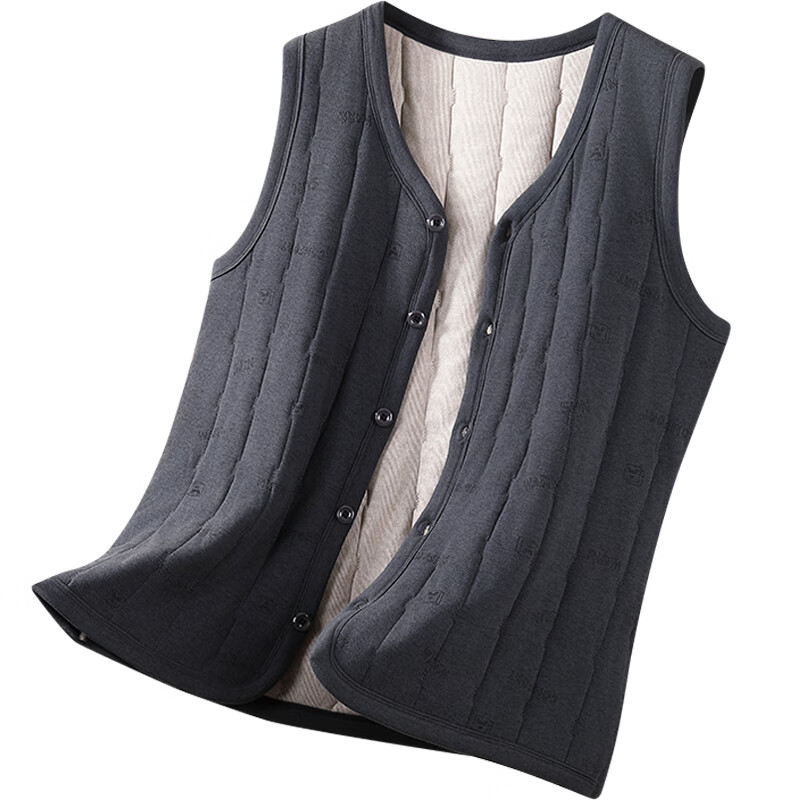 古今（GUJIN）保暖背心男士冬季V领纽扣开衫马甲男100%绵羊毛550G加厚暖防寒 藏青 （100%绵羊毛） XL 【推荐120-140斤】