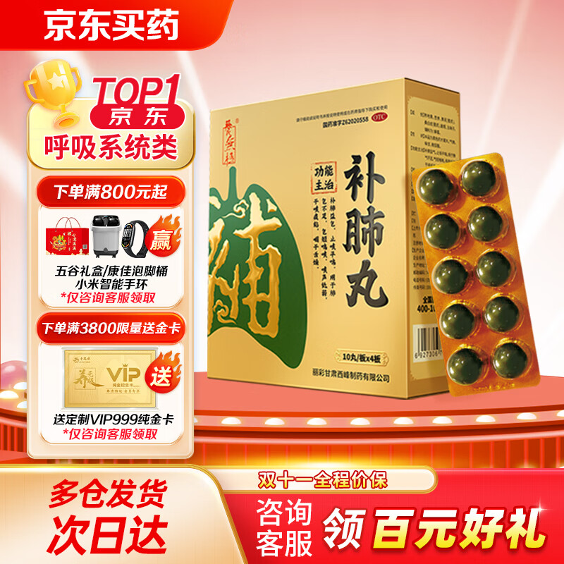 养无极补肺丸9g*10丸*4板补肺益气干咳痰粘咽干舌燥 缓解肺结节症状