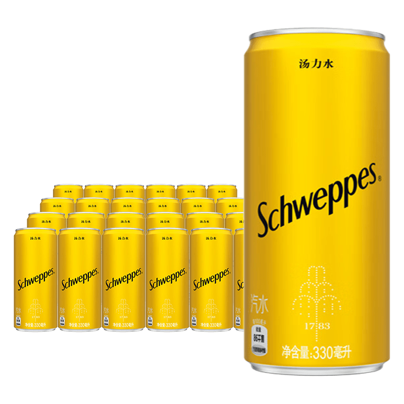 可口可乐（Coca-Cola）汤力水怡泉苏打水330ml*12/24罐汽水气泡水饮料整箱装调酒 汤力水330ml*24罐