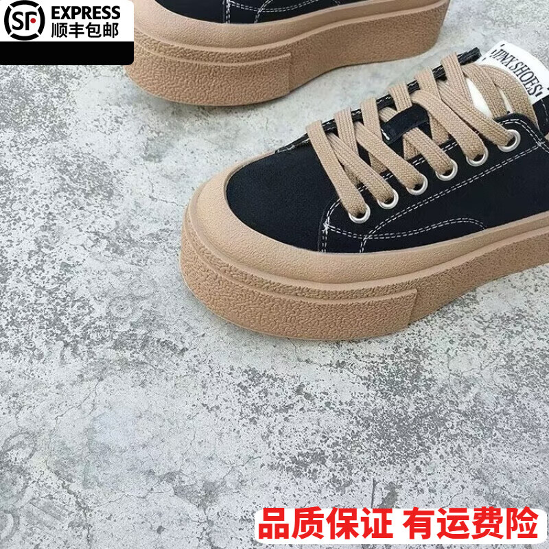 回力洞款帆布女鞋板鞋女2025春新款运动休闲秋季鞋百搭小众设计小白鞋子 黑色 40