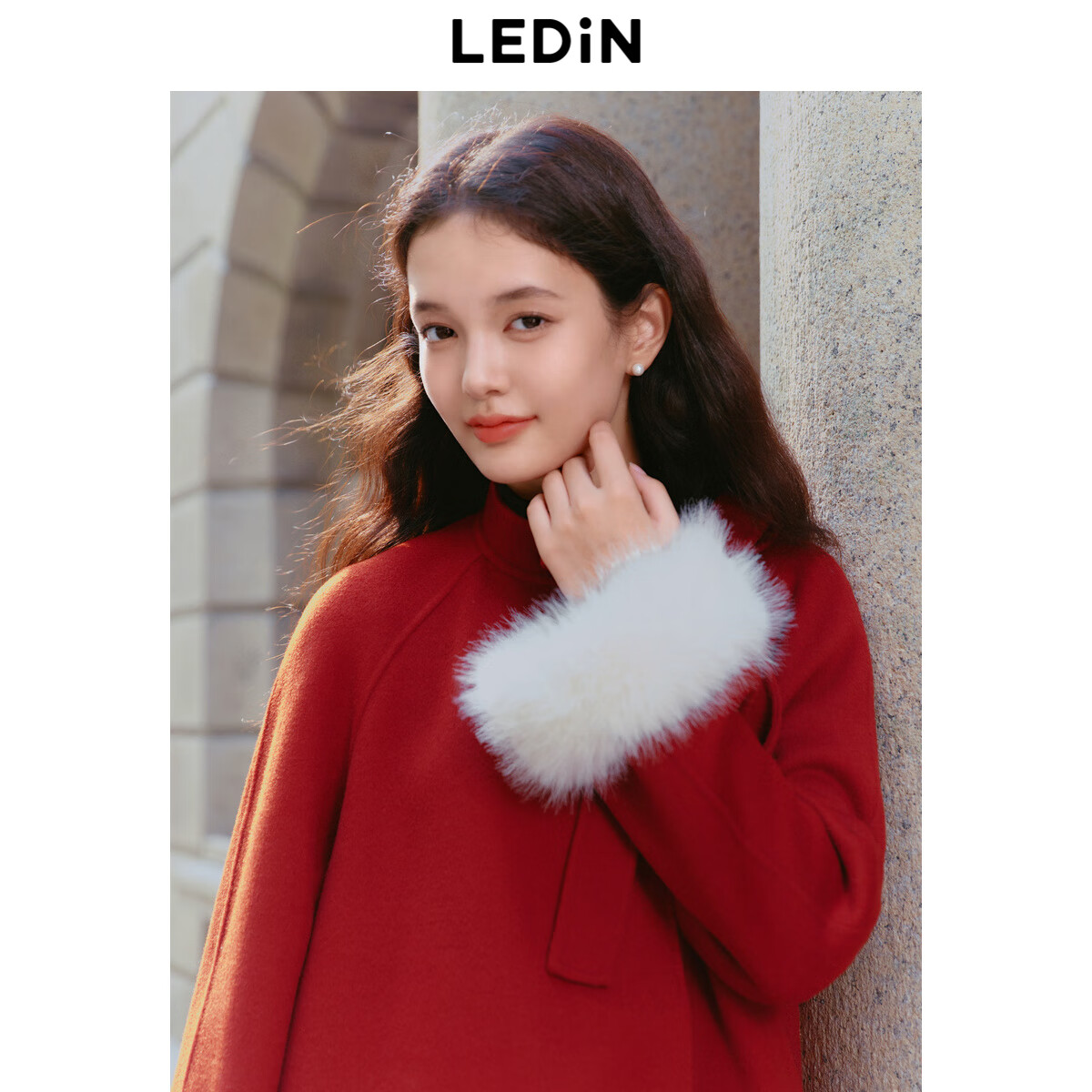 乐町韩系绑带大衣 红色7 M