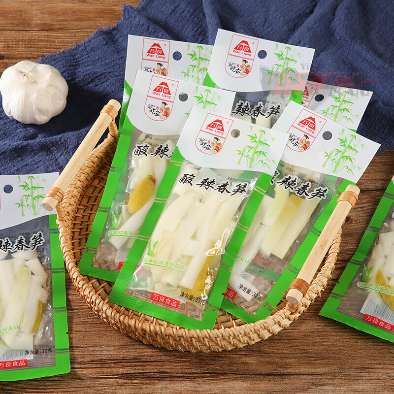 万良吃它32g泡椒笋酸辣春笋笋条笋干开袋即食独立小包装零食 [酸辣春笋32g]*30袋