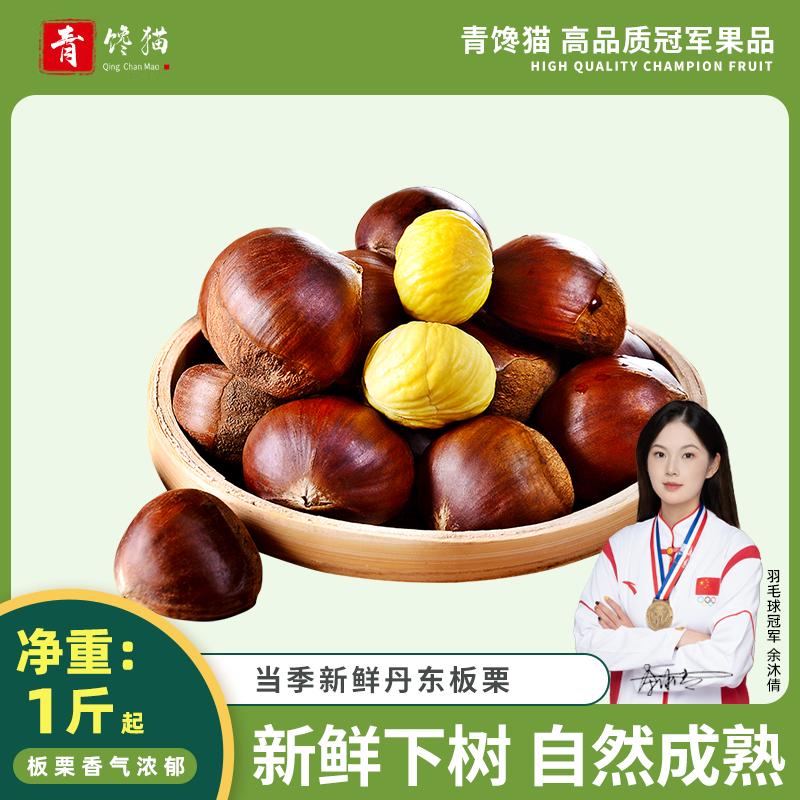 青馋猫丹东板栗新鲜栗子生板栗时令生鲜大油栗当季鲜栗野生现摘蔬菜栗子 净重 5斤 -家庭分享装【单果28-32】