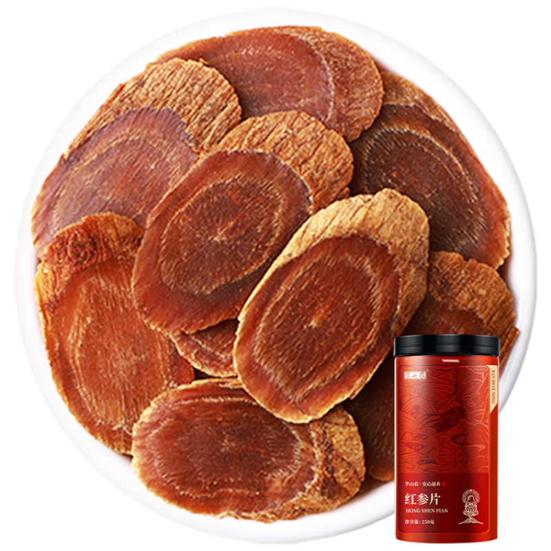 半山农 红参片250g正宗长白山红人参非高丽参 老年人补品过年礼品送长辈