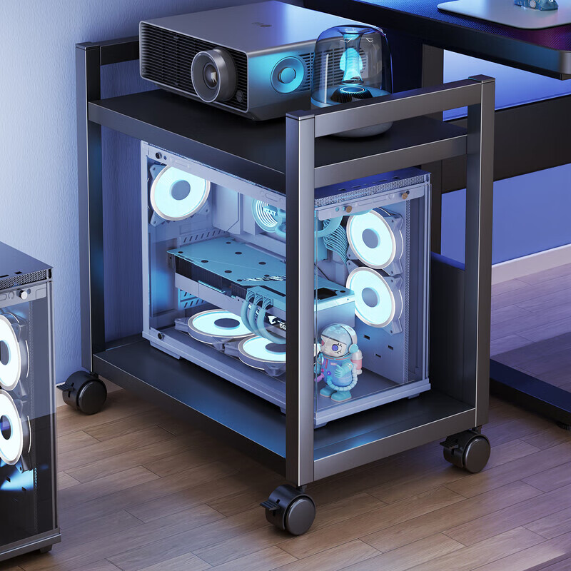 木格格电脑主机移动托架主机箱托架电脑主机托架主机架子主机置物架支架 2层黑架-黑板