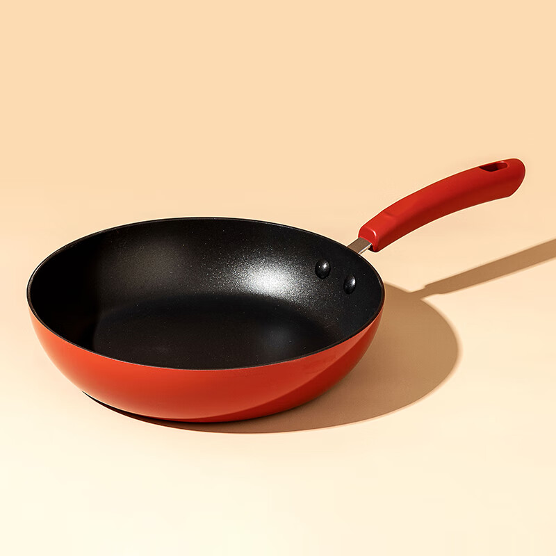 美亚（MEYER） 平底锅不粘煎锅煎蛋牛排玉子烧辅食轻油烟燃气灶电磁炉通用26cm 红色 26cm