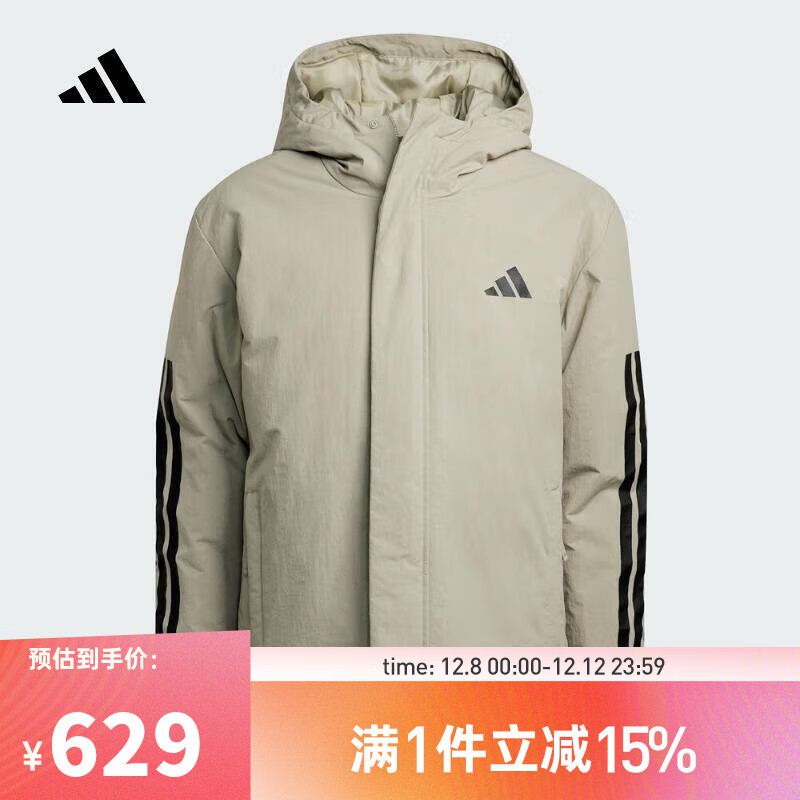 阿迪达斯 （adidas）【滔搏运动】2025年男子3S HOODED INS J棉服 JY8305 M