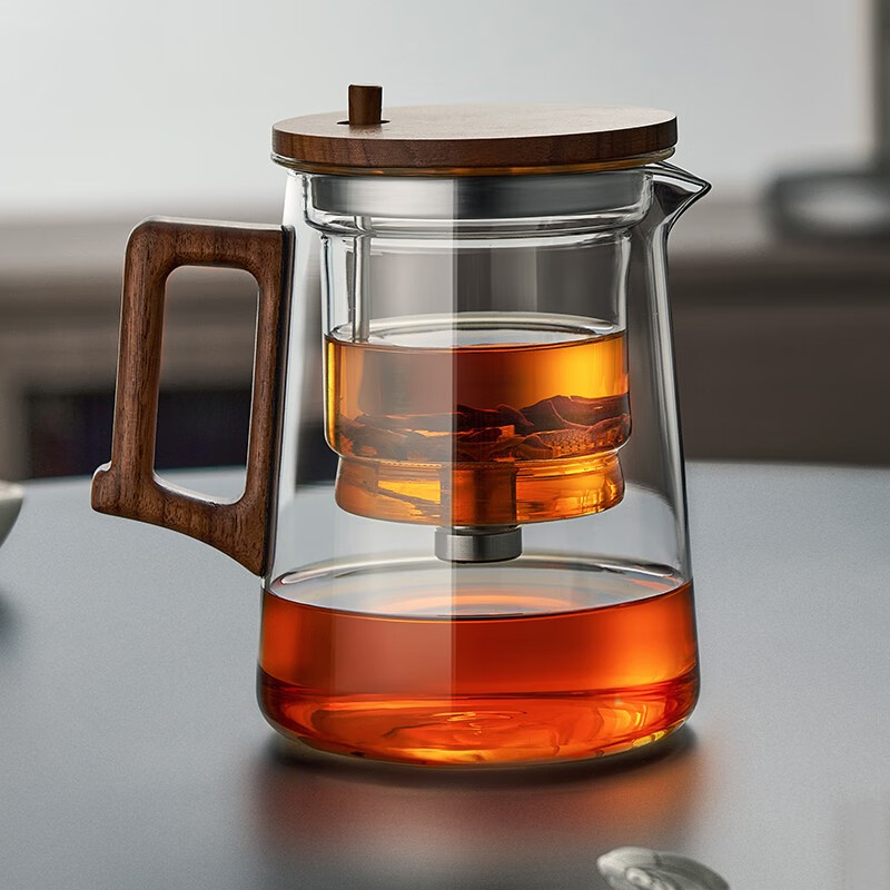 忆壶茶(yihutea)飘逸壶玻璃茶壶大容量茶具按压式带过滤泡茶壶办公