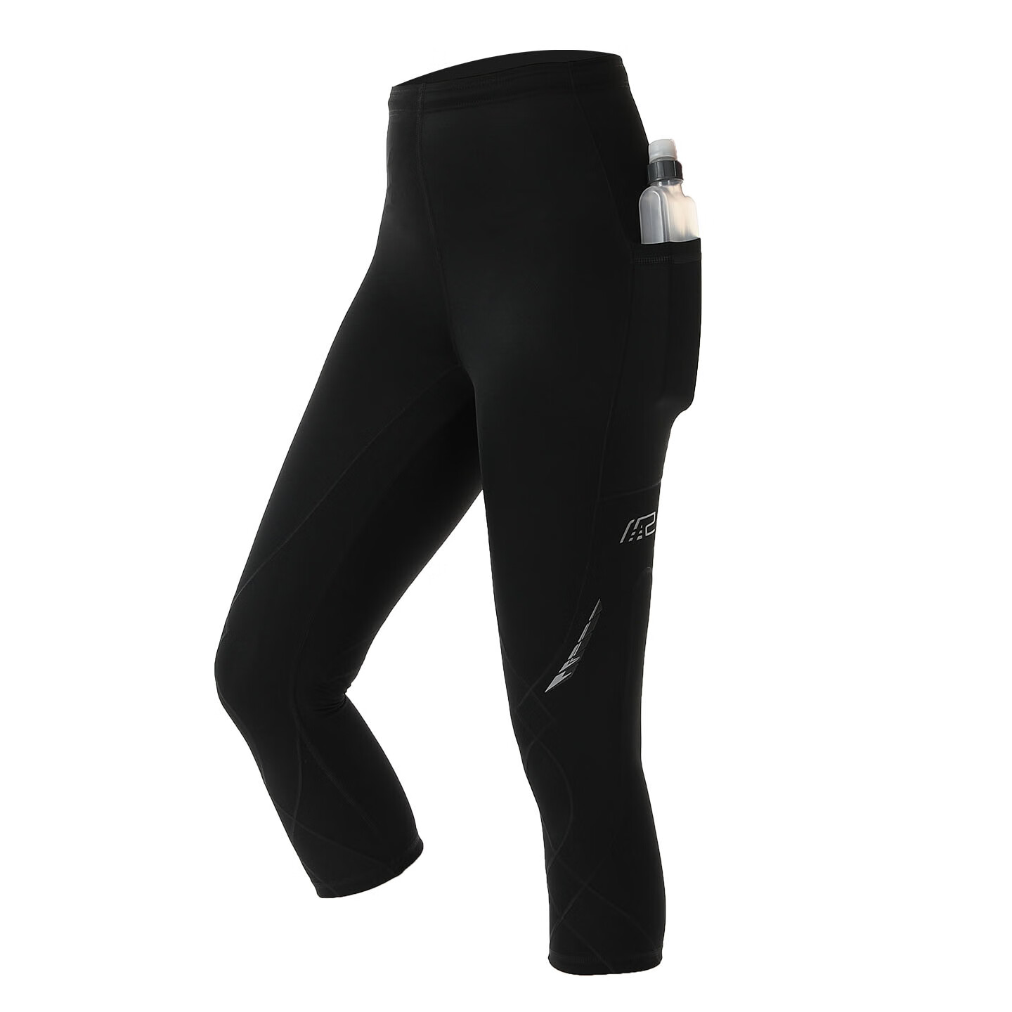 MZPX名泽品压缩短裤女SH七分运动马拉松跑步健身训练护膝腰透气紧身夏 女SH款七分裤（薄款）黑色 左右口袋 3XL 裤腰周长平量80cm