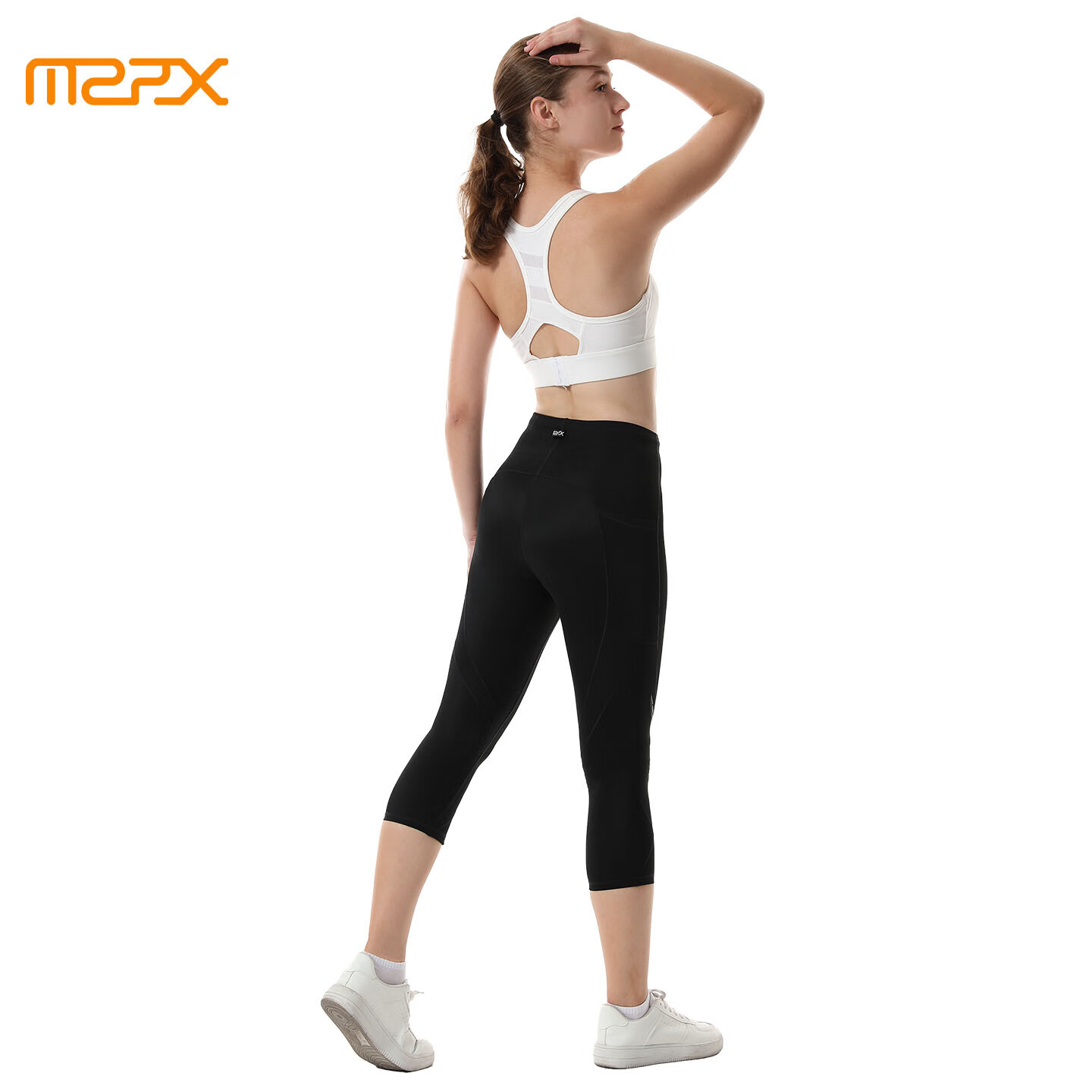 MZPX名泽品压缩短裤女SH七分运动马拉松跑步健身训练护膝腰透气紧身夏 女SH款七分裤（薄款）黑色 左右口袋 3XL 裤腰周长平量80cm