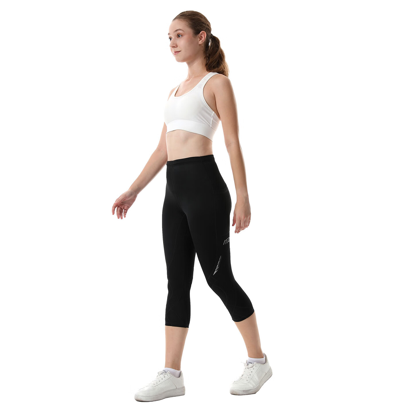 MZPX名泽品压缩短裤女SH七分运动马拉松跑步健身训练护膝腰透气紧身夏 女SH款七分裤（薄款）黑色 左右口袋 3XL 裤腰周长平量80cm