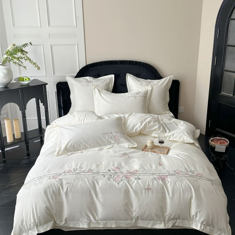 元族2025新款13372喷气纯棉四件套-秘密花园 秘密花园 白(纯棉) 床单款 1.5m四件套