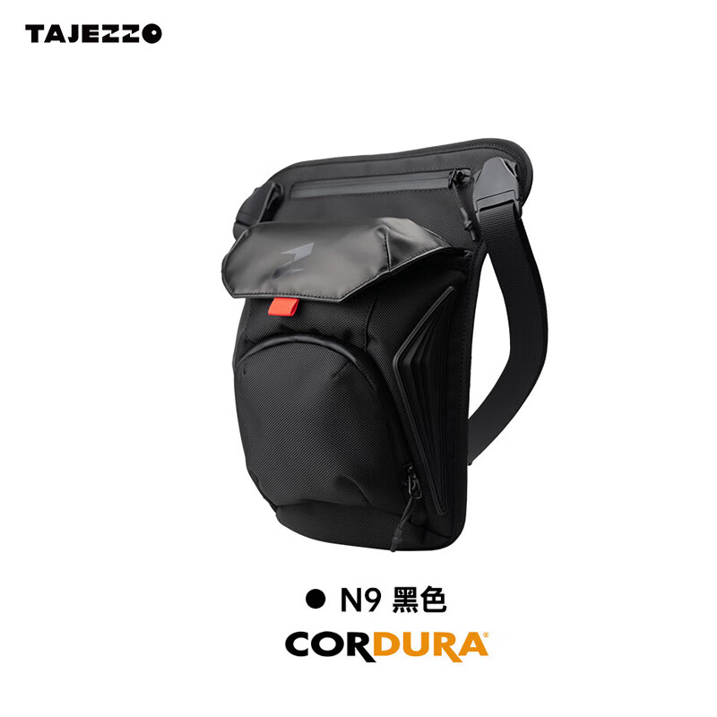探迹者（TAJEZZO）N9摩托车腿包骑士腰包骑行背包斜跨包工具包摩旅装备男 N9-黑色（考杜拉款）
