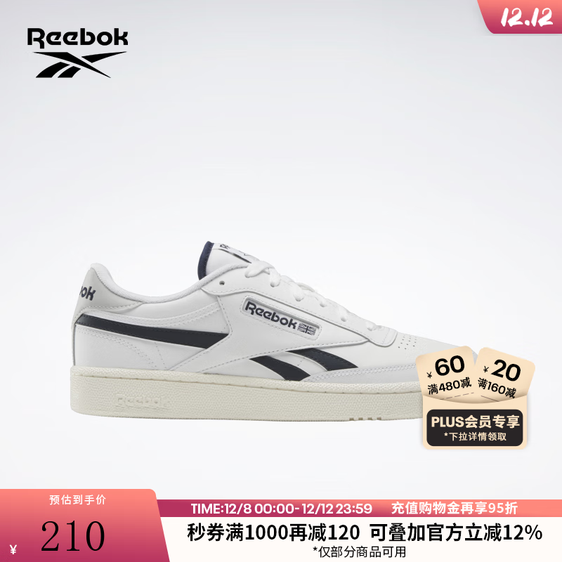 锐步锐步官方24新品男女CLUB C REVENGE复古时尚拼色板鞋 100074211 44 (28.5cm),US:10.5