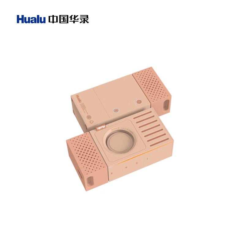 HUALU华录 芳华音阁新款家用蓝牙音箱 户外便携超长续航小音响 智能低音炮 高音质大音量电脑 防尘防水 桃天锦梦绯粉