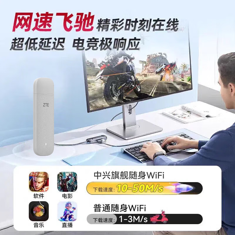 中兴【热销100W】F30pro随身wifi6无线网卡免插卡移动全国通用流量便携式4G网卡高速随行网络2025款5G 中兴爆款【双网切换WiFi6】-深黑色 中兴官方送100G流量-网络稳定不虚标