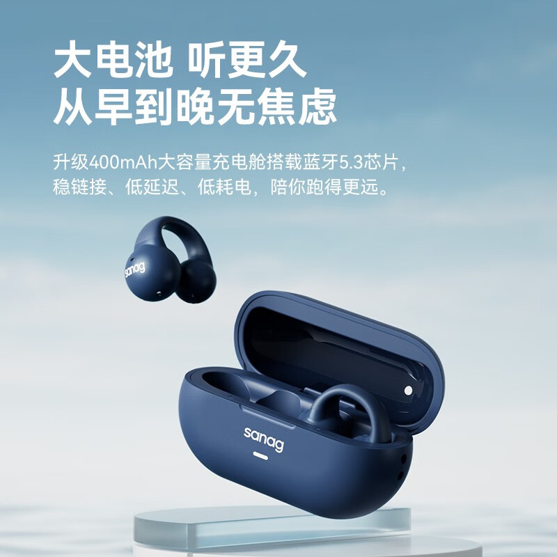 SANAG塞那 真无线蓝牙耳机骨传导概念不入耳舒适运动跑步健身迷你夹耳耳夹开放式通话降噪使用华为苹果 黑色 旗舰版属于什么档次？