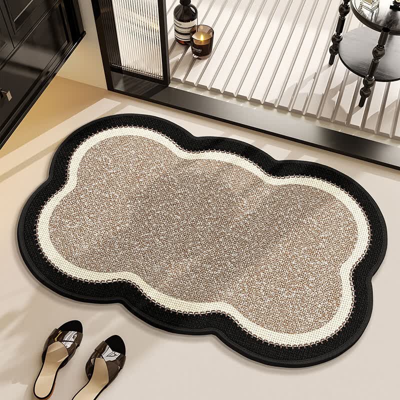 斯蒂曼妮 CITY·MANNI花朵型浴室吸水防滑地垫家用卫生间轻奢编织亚麻速干抑菌脚垫加厚 星绗花朵型丨5D编织 40x60cm【抑菌防滑】吸水速干