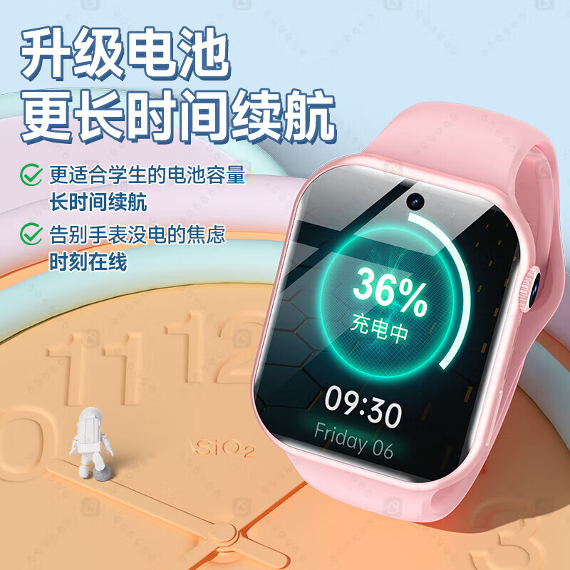 HUCATIER天才华为机适用儿童电话手表微信视频小学初高中生青少年6-12-18岁5G全网通可插卡防水定位男女孩 旗舰粉(双摄摄像+长续航微Q抖+任意下载)