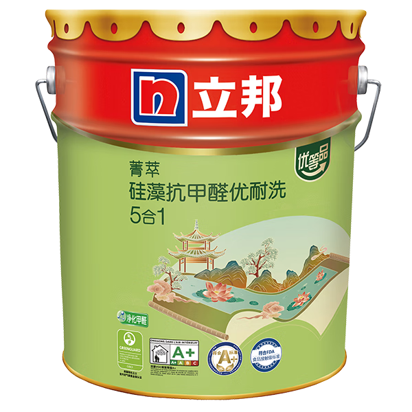 立邦【同城购】菁萃硅藻抗甲醛优耐洗5合1内墙乳胶漆 18L【单桶装】
