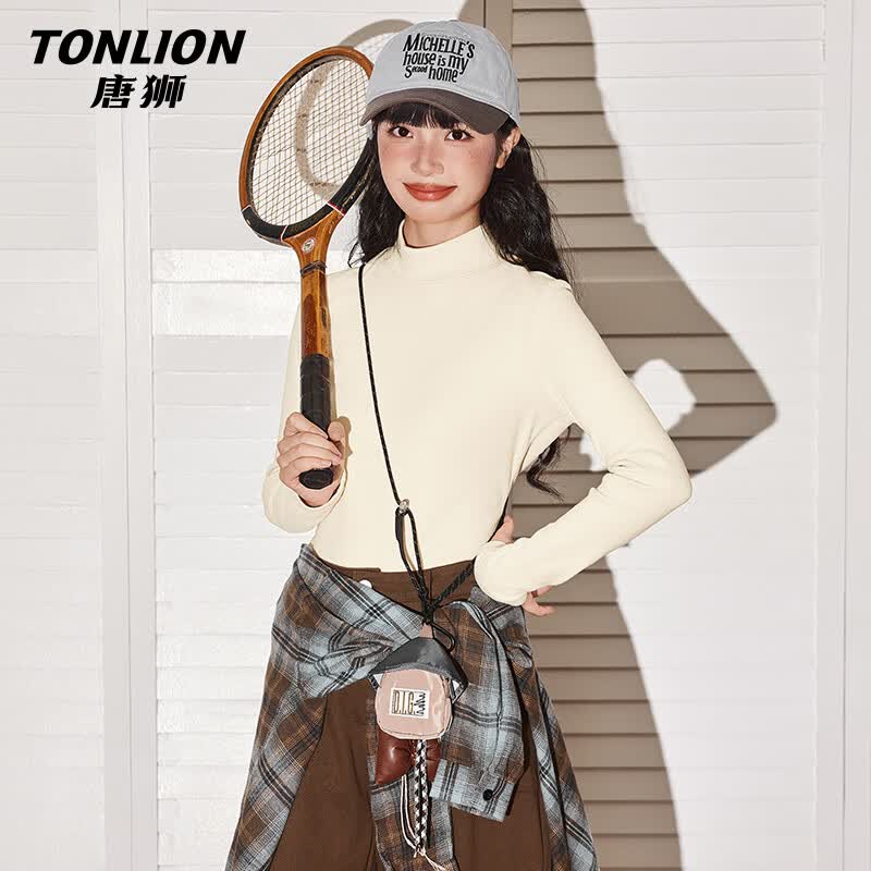 唐狮（TonLion）加绒外套女装秋冬新款潮流保暖短款翻领设计小香风显瘦开衫上衣服