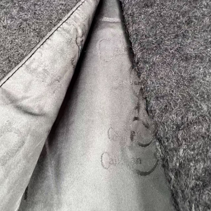 撤柜轻奢金标西装领简约羊毛大衣黑色毛呢羊毛呢大衣时尚 黑色(D113) 2XL