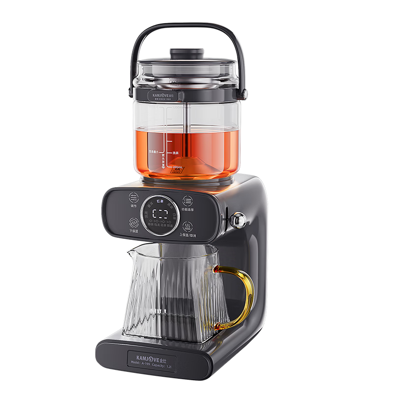 金灶（KAMJOVE）钛材质蒸汽喷淋式煮茶器黑茶白茶多功能养生壶煮茶壶恒温萃茶机家用 A-199 钛灰色1.2L