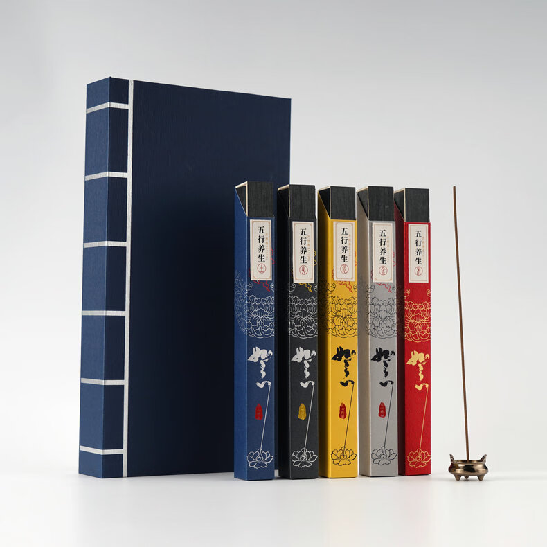 簡(jiǎn)約盒裝五行沉香金木水火土天然藥香凈化空氣香薰 家用供佛檀香線香 五行養(yǎng)生香禮盒款