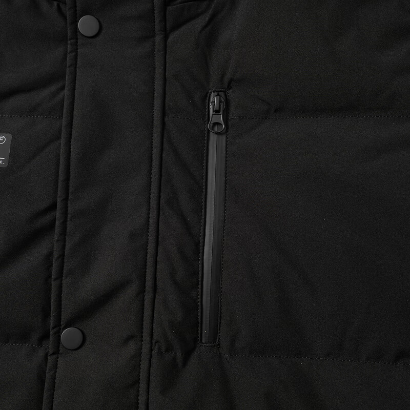 雪中飞秋冬新款时尚休闲舒适廓形男士“H”版型印花立领连帽羽绒服男 黑色|8056 L /175/96A