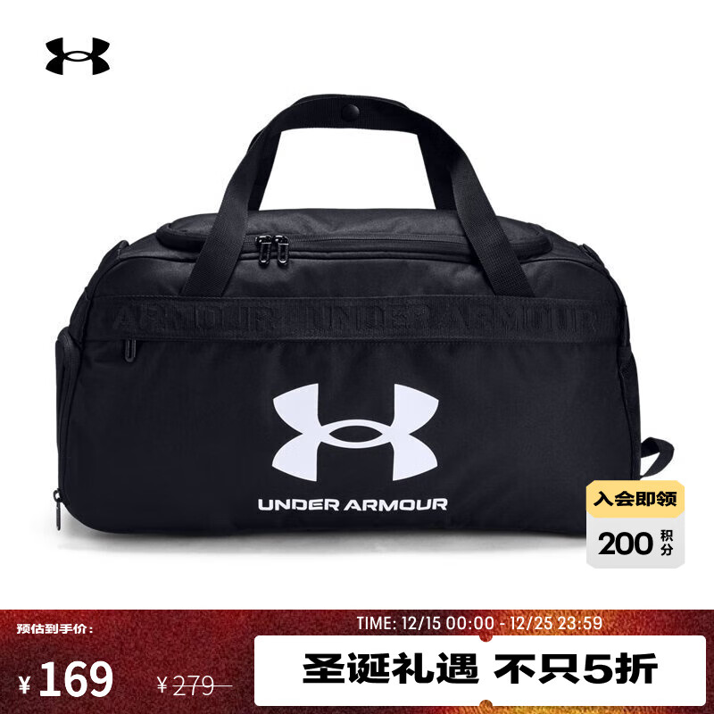 UNDER ARMOURLoudon Small男女训练运动旅行包1360463 黑色001 均码
