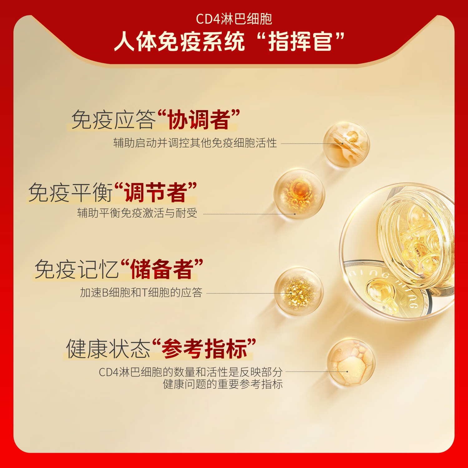 JIANHUI 健輝CD4艾立克片术后恢复增强免疫力老年人营养品父母补品保健品送礼 30粒*1盒