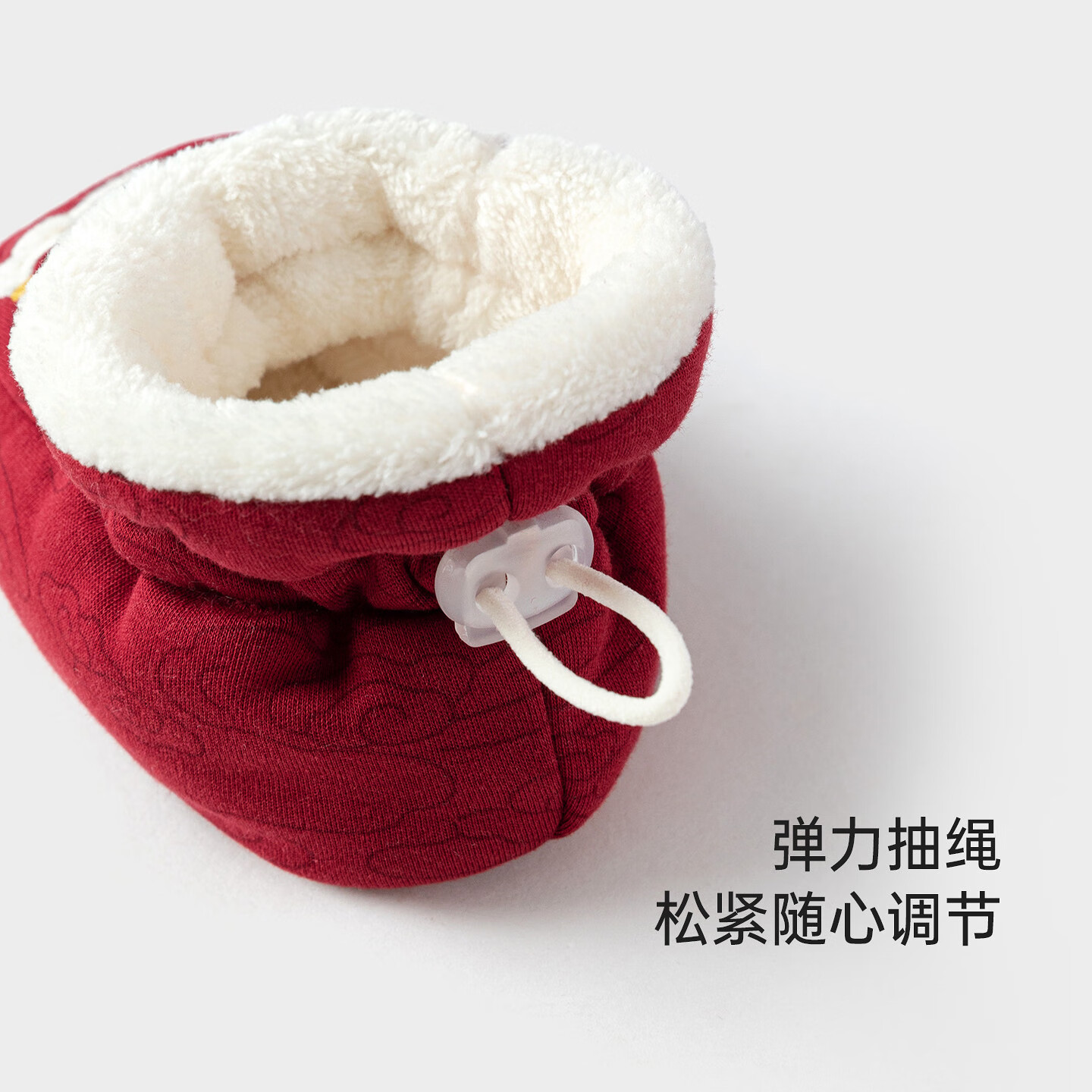 babylove婴儿加绒脚套红色护脚新年袜套冬季过年宝宝鞋套岁岁洽洽 岁岁洽洽 0-6个月