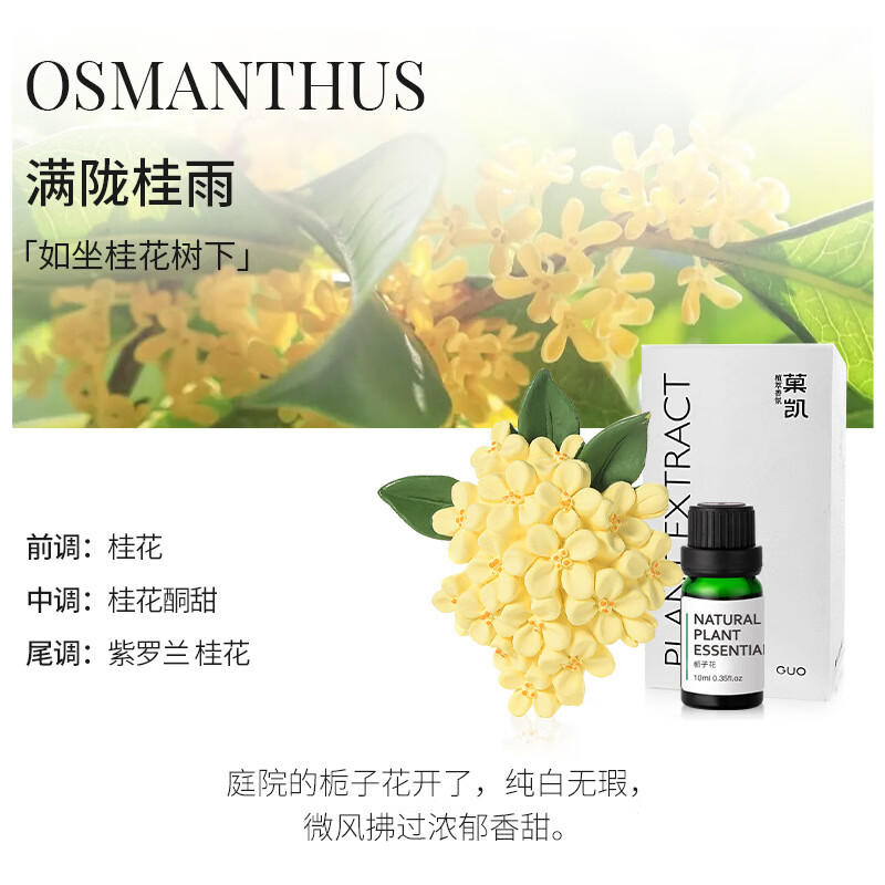 菓凯（GuOKaI）桂花车载香薰扩香石汽车空调出风口香水2025新款车内装饰女生香氛 金桂(送桂花精油)如坐桂花树下-推荐