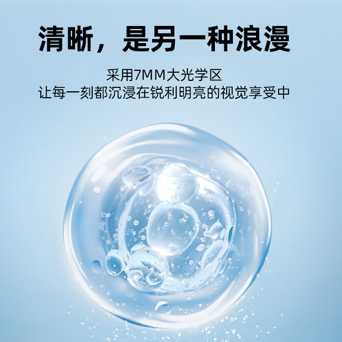 Sweet Color美瞳月抛2片透明片蓝片舒适水润学生党隐形近视眼镜 650度