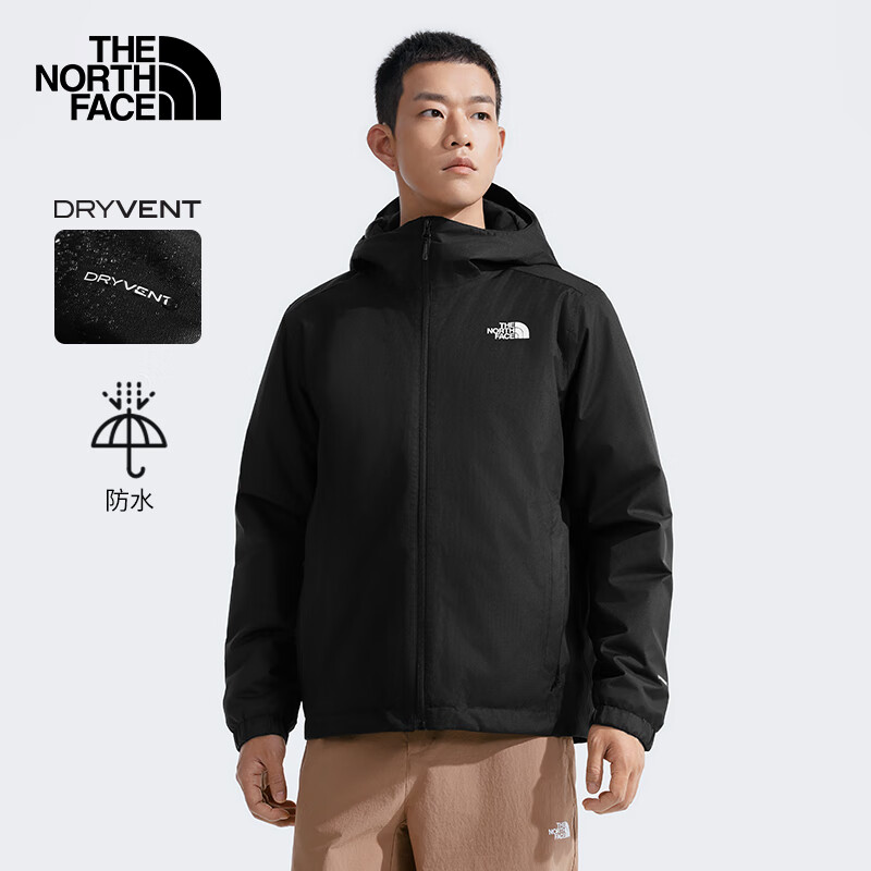 北面（The North Face）棉服男Quest户外DRYVENT防水保暖连帽外套25秋冬新品|89TH KX7/宇宙黑 L /175