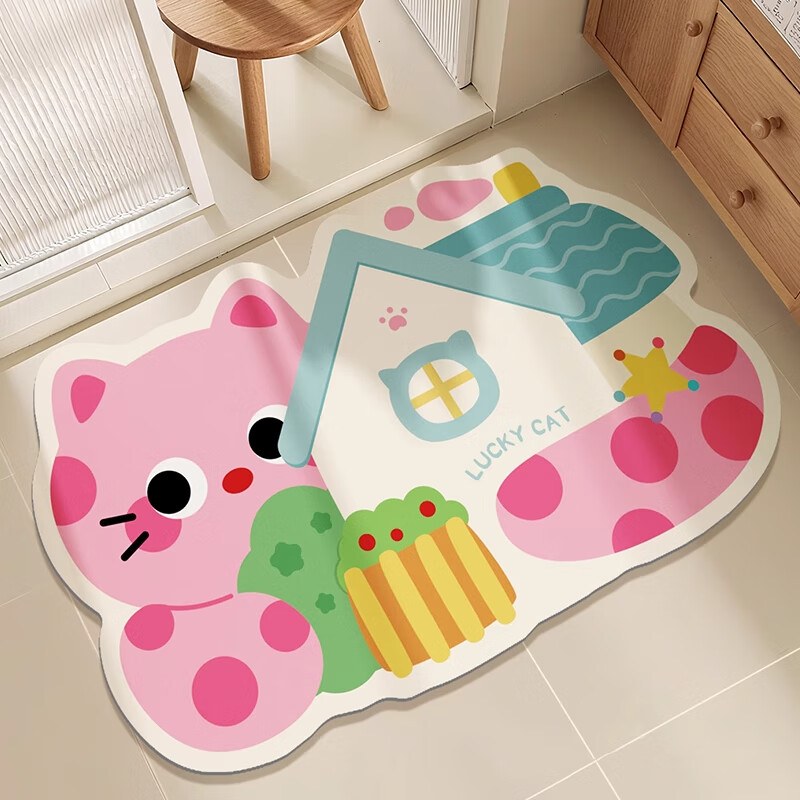 季象浴室地垫卫生间门口防滑垫家用脚垫淋浴房入户门免洗可擦吸水垫子 GZN-甜栎-洗洗熊 40x60 cm