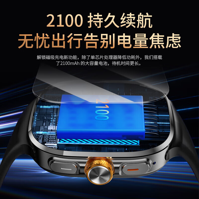 HAIWEIQI智能手表5G安卓系统可插卡电话蓝牙通话摄像视频微信NFC支付定位血压心率学生男女款应用APP下载 M99【金色】5G智能2.4超大屏 【10GB+256GB】